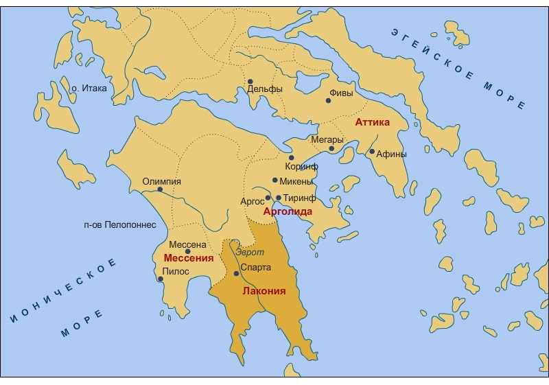Небольшие самостоятельные города государства в греции. Древняя Спарта Лакония Мессения карта. Пелопоннес на карте древней Греции. Спарта на карте древней Греции.