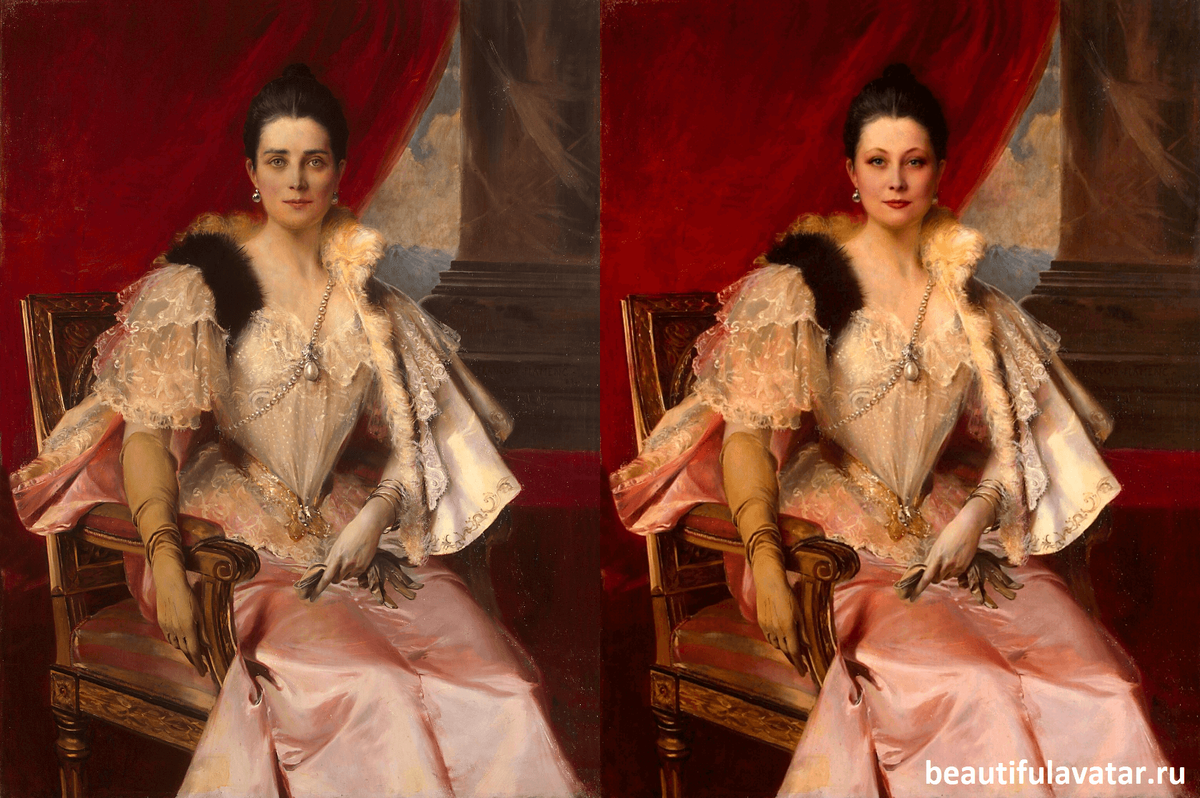 Франсуа Флагмент - Портрет княгини Зинаиды Николаевны Юсуповой - 😍 + Красивая аватарка с лицом девушки 👍