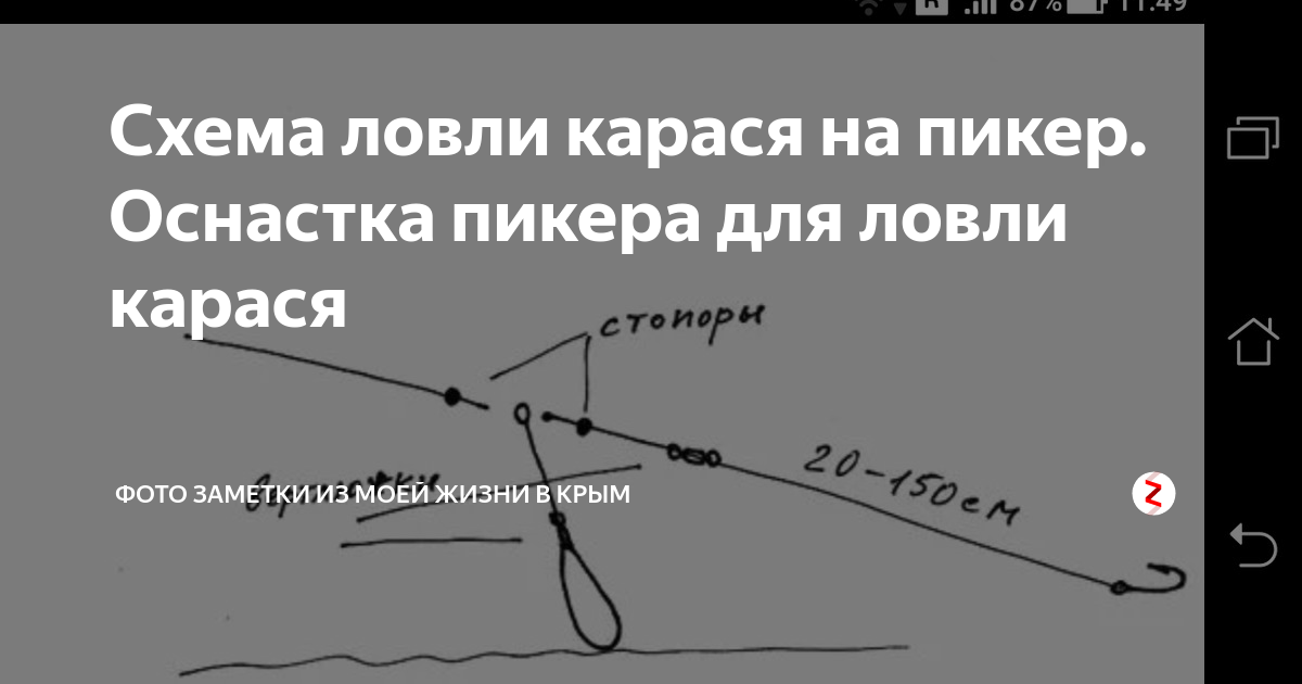 Ловля карася в стоячей воде. Оснащение пикера для ловли карася. Монтаж пикера на карася. Оснастка для пикера в стоячей воде. Оснастка для пикера на карася схема.