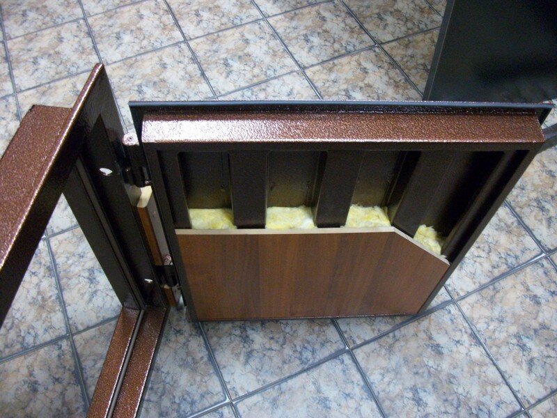 Утепленная дверь в разрезе