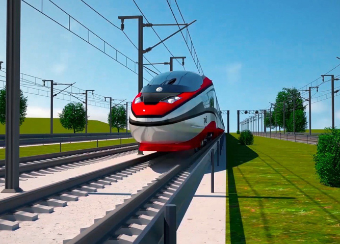 Концепт российского высокоскоростного поезда. © АО "Скоростные магистрали"