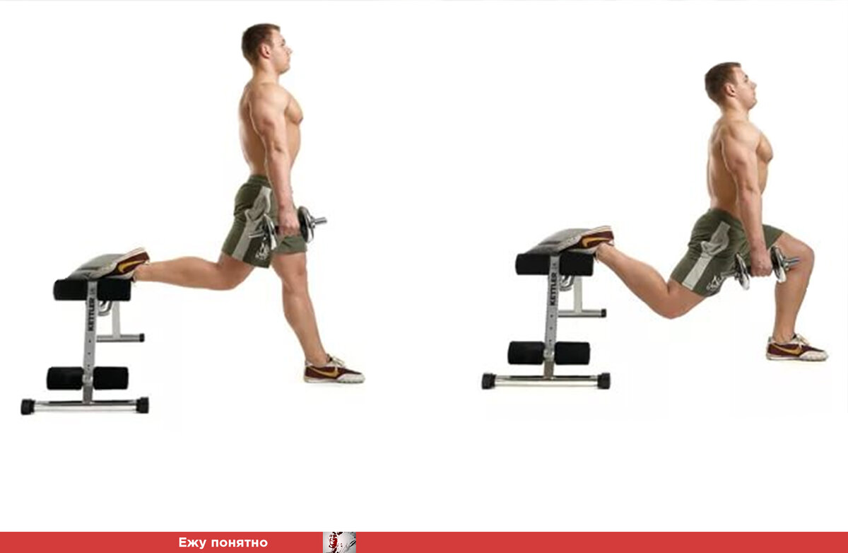 Румынские приседания. Болгарские выпады (сплит приседания). Болгарские сплит приседания со штангой. Румынские приседания. Болгарские выпады (сплит приседания).