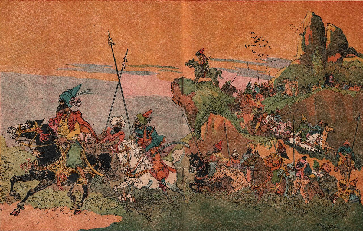 Альбер Робида. Иллюстрация к сказке "Али-Баба и сорок разбойников".  Источник: википедия. 