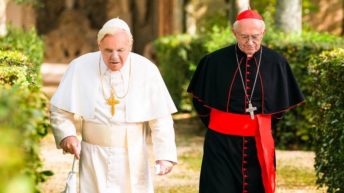 Энтони Хопкинс папа Римский. Два папы 2019. Мужчина в роли отца