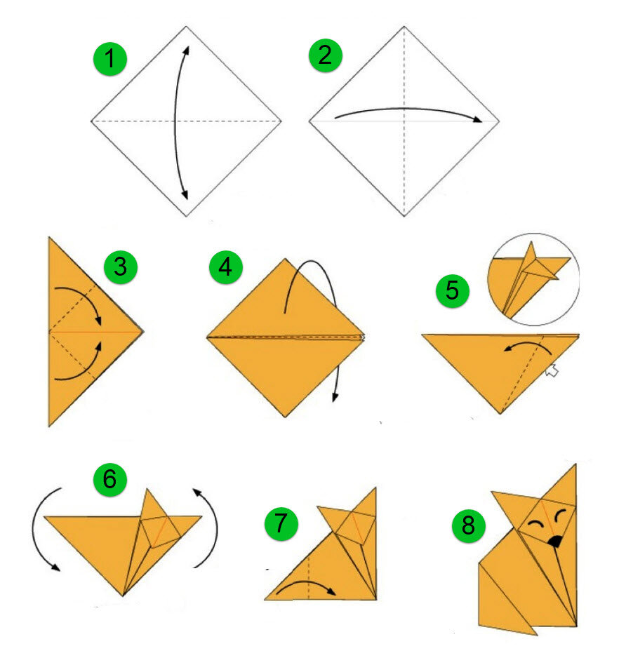 Лиса оригами