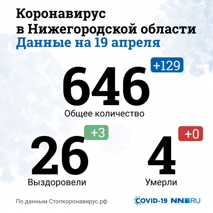 Официальные данные по Нижегородской области на сегодняшнее утро выглядят так 
Фото: Сеть городских порталов