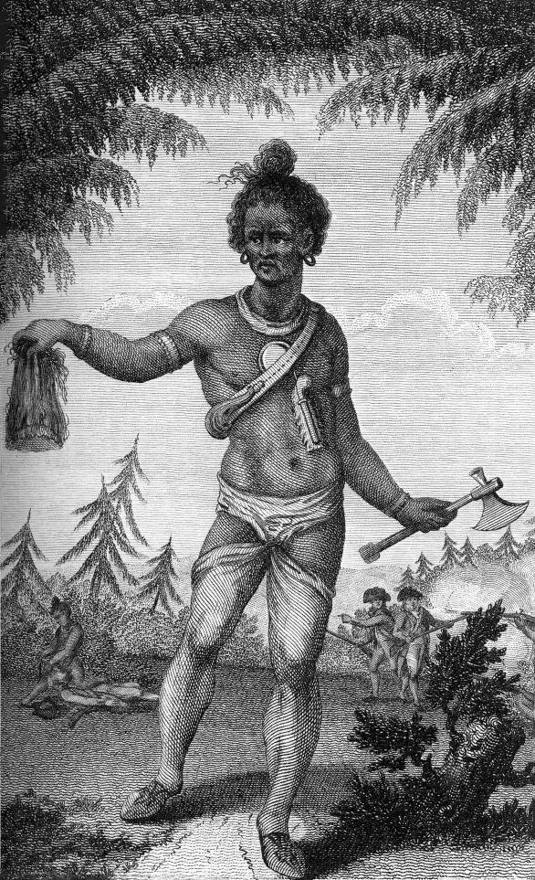 Индейский воин со скальпом,1789 год.Фото:https://scavengeology.com/