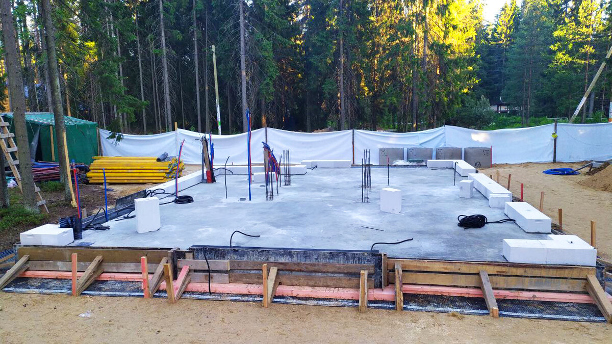 Готовая утепленная шведская плита. Ленинградская область.  Лето 2020. 