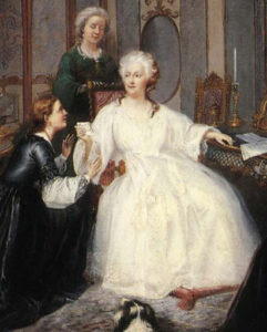 "Я убеждена в невинности вашего жениха. Вот письмо, которое сами потрудитесь отвезти к будущему свекру". Марья Ивановна приняла письмо дрожащею рукою и, заплакав, упала к ногам императрицы, которая подняла ее и поцеловала. 