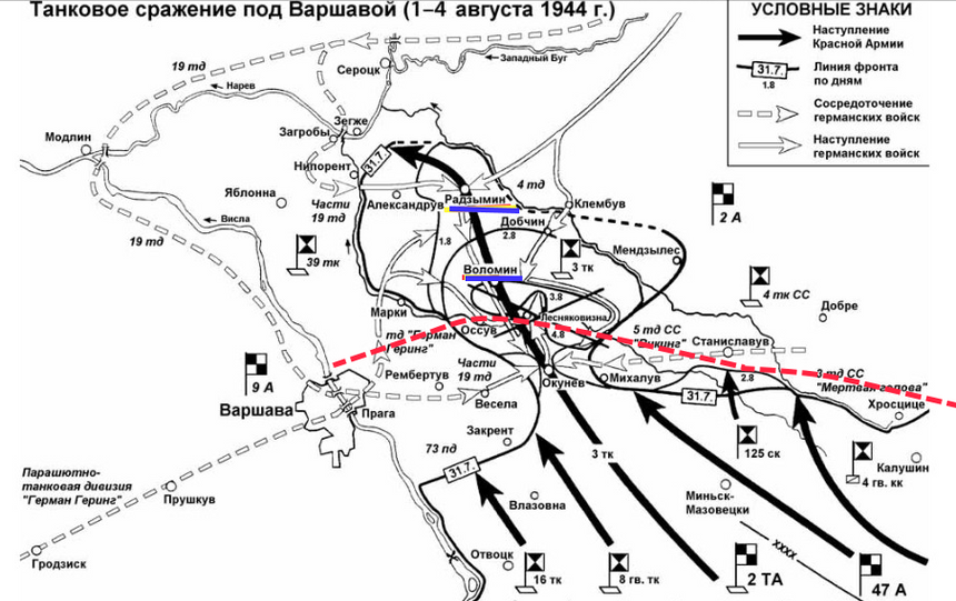 Освобождение варшавы карта
