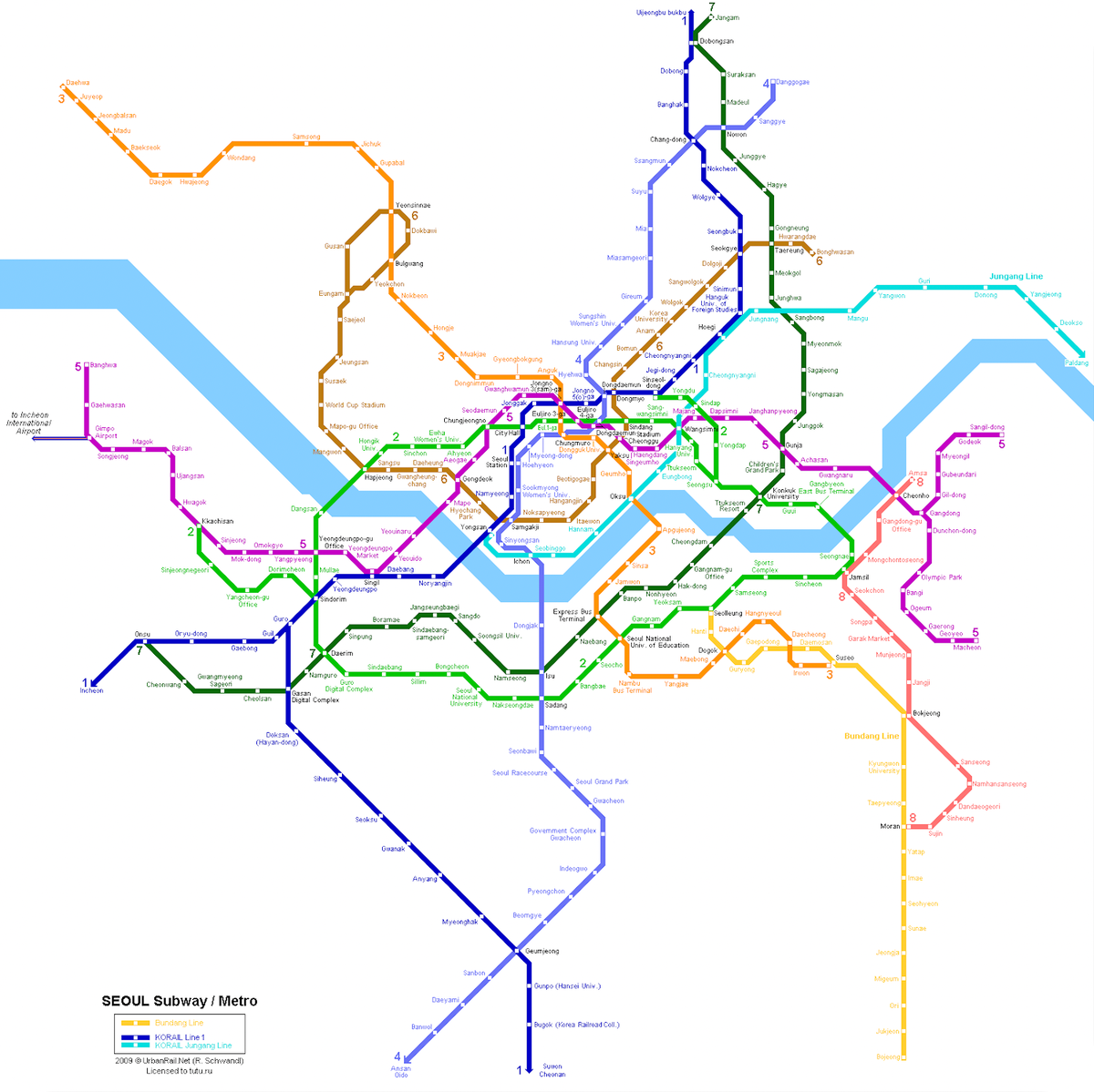 Метро в корее схема