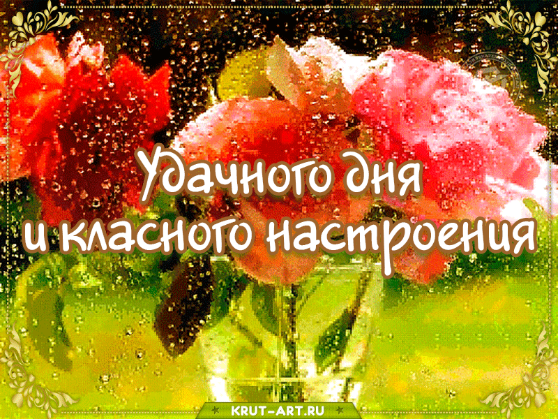 Анимация с букетом цветов на каждый день для бесплатного скачивания с пожеланиями настроения и хорошего дня. Пусть сегодня все получается!