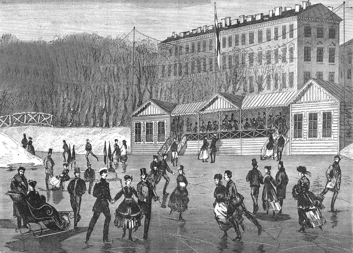 Каток в Юсуповском саду 1865