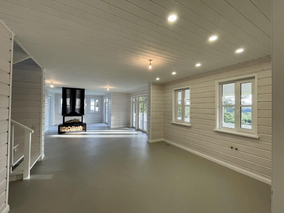 Кухня-гостиная коттеджа "White House"