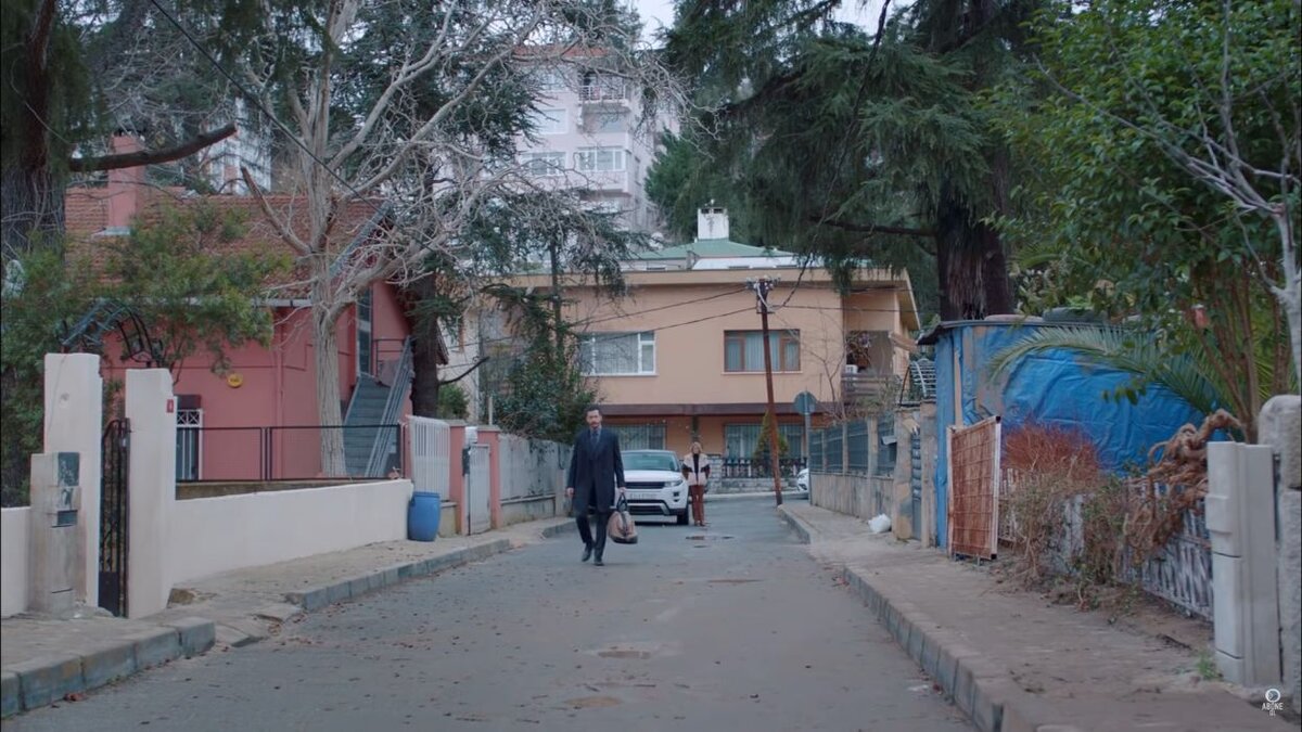 Улица Harika в сериале. Кадр из сериала «Ворон», Турция, 2019 год