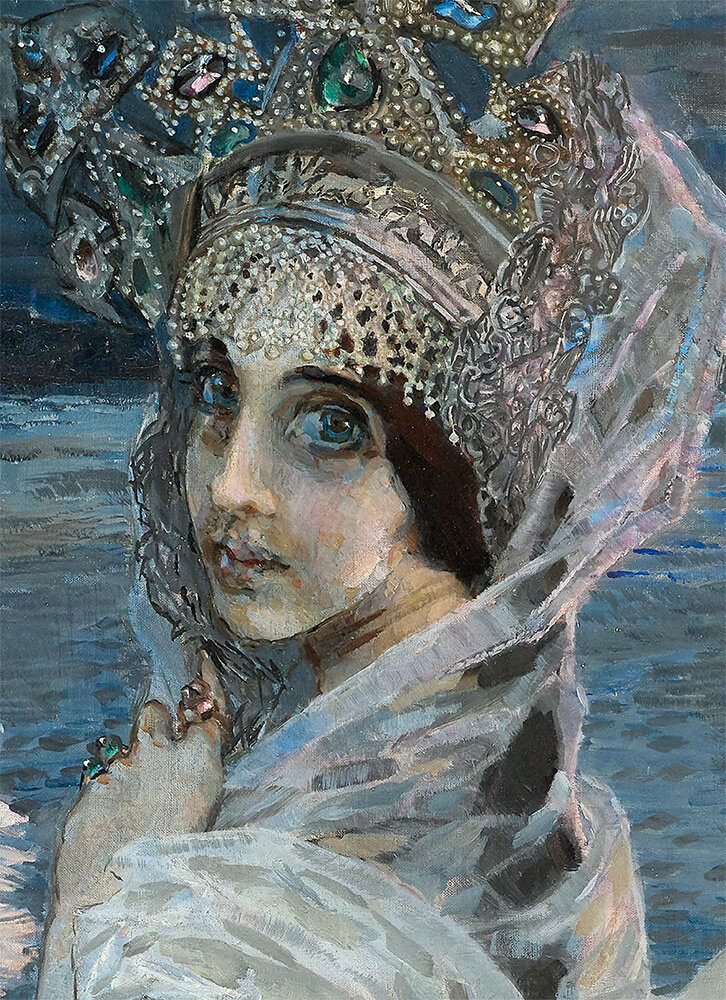 фрагмент картины Врубеля Царевна- Лебедь. Оригинал находится в Третьяковской галерее. 