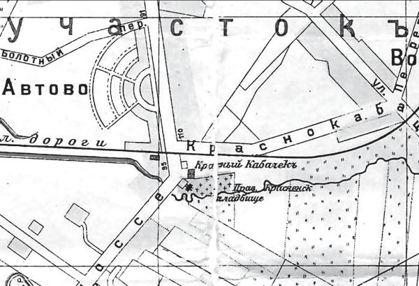 «Красный кабачок» на карте Петрограда 1916 года.