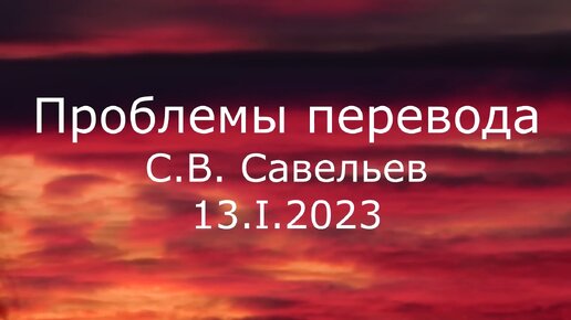 С.В. Савельев. Проблемы перевода - [20230113]