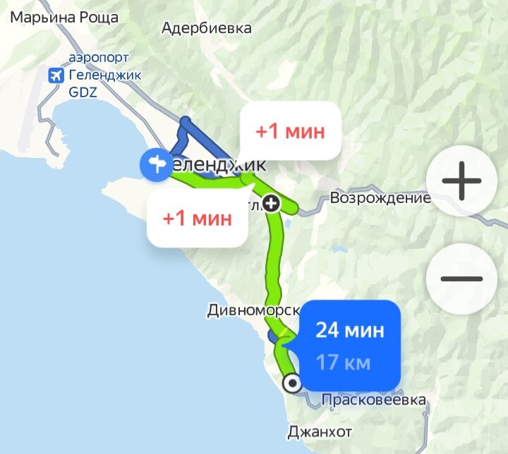 Дорога от Геленджика