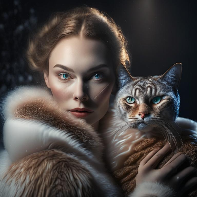 Полярные красавицы. Но, с кистью у дамы - треш! У кота только глаза странные. Но он стал короткошерстным. Явно потом-байстрюк того первого кота
