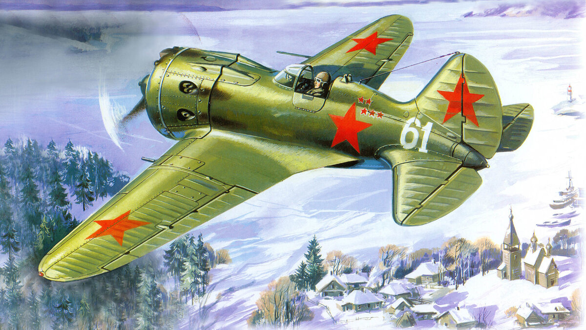 Рисунок истребителя И-16 тип 24 (для заставки). Источник: https://www.goodfon.ru/