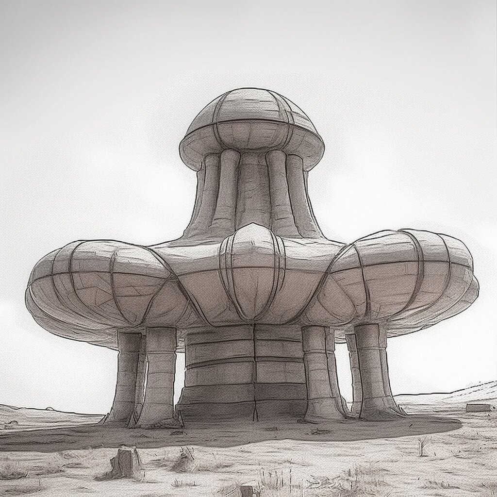 Корабль пришельцев, нарисованный нейросетью