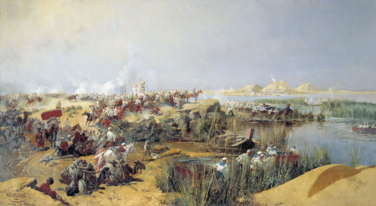 Н. Н. Каразин, Переправа Туркестанского отряда у Шейх-арыка, 18 мая 1873