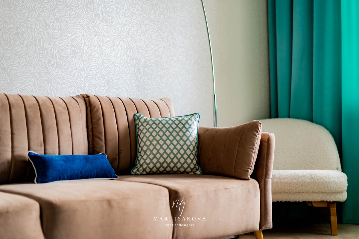 Интерьер гостиной в реализованном проекте квартиры. Солнечногорский район, МО.