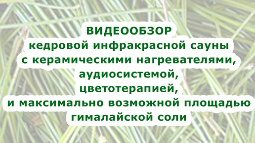 Видеообзор кедровой 2местной ик-сауны с керамическими нагревателями