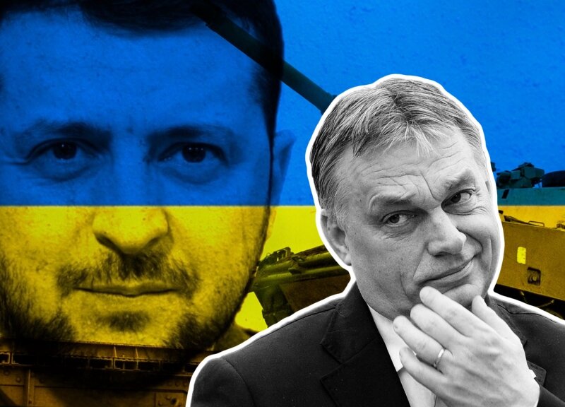 Украина-Венгрия. Владимир Зеленский. Виктор Орбан. Иллюстрация: ИА REX