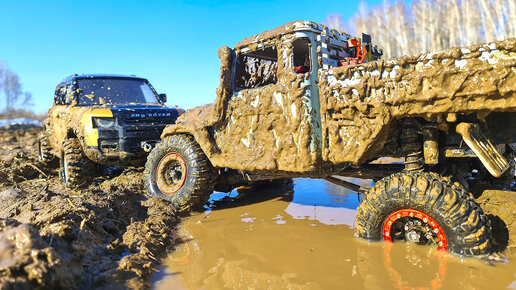 RC CARS Land Rover Defender VS Toyota Land Cruiser FJ45 в ГРЯЗИ и на БЕЗДОРОЖЬЕ