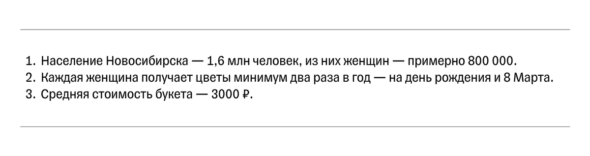 Для расчетов возьмем следующие данные.
