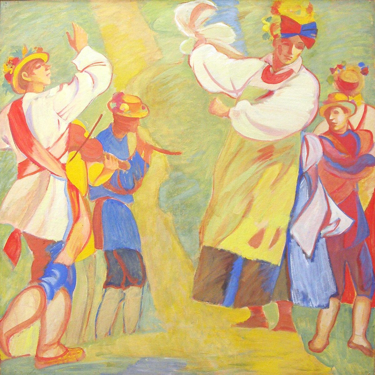 А.В. Артемьев. Танец. 1988. ДВП, темпера. Вологодская областная картинная галерея