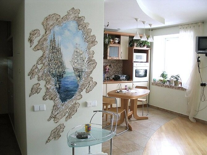 Декоративные рисунки на стене в квартире своими руками: способы создания элемента в пространстве