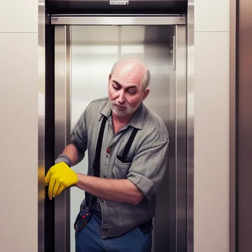 И снова привет от ИИ, который попробовал сгенерить изображение мастера по лифтам