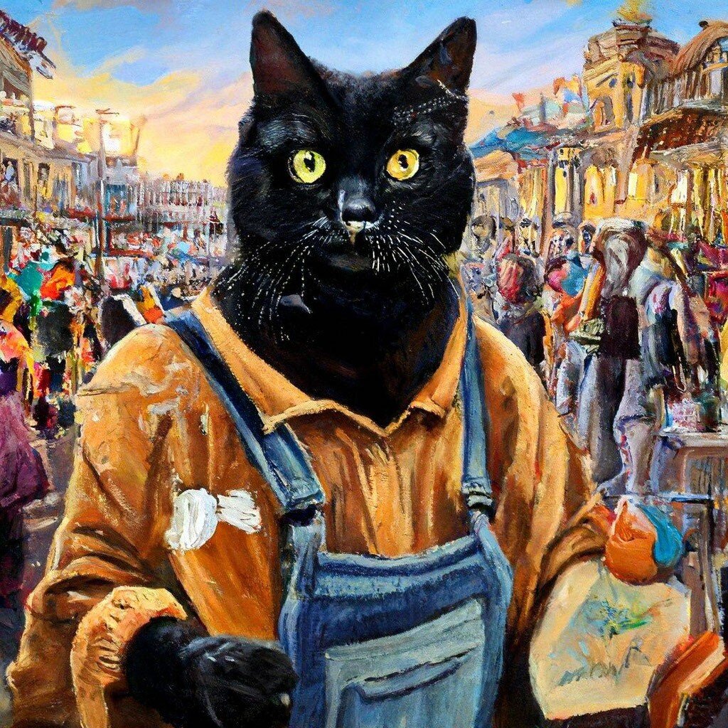 Кот художник