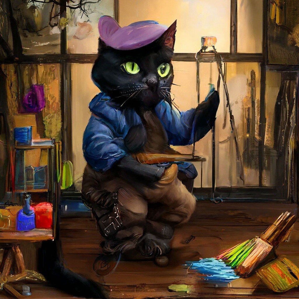 Кот художник