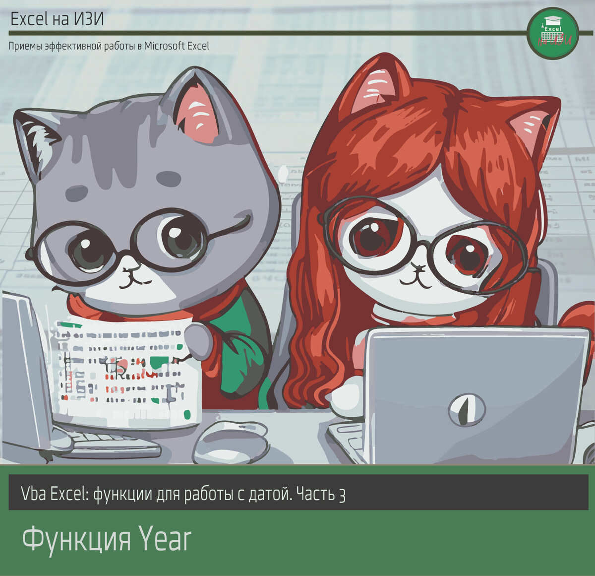 Vba Excel: функции для работы с датой (Часть 3). Year
