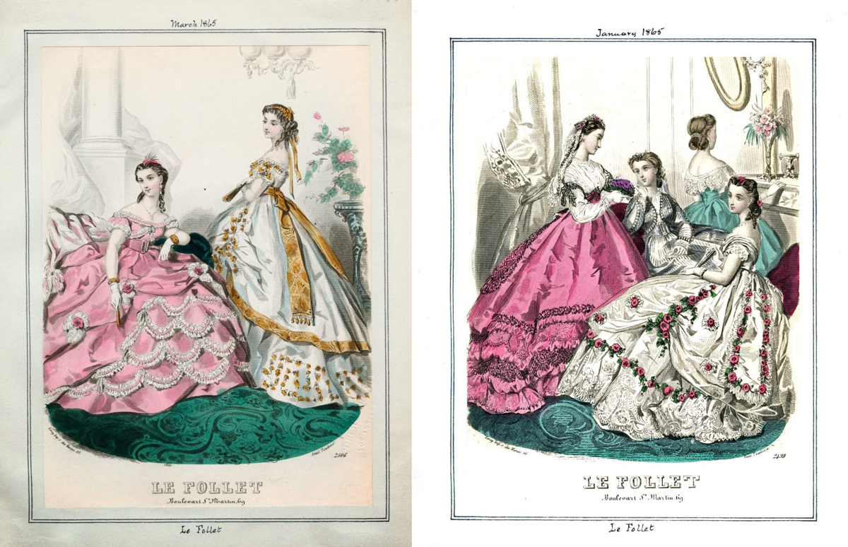 Модные гравюры из "Le Follet", 1865. (cc) Wikimedia Commons