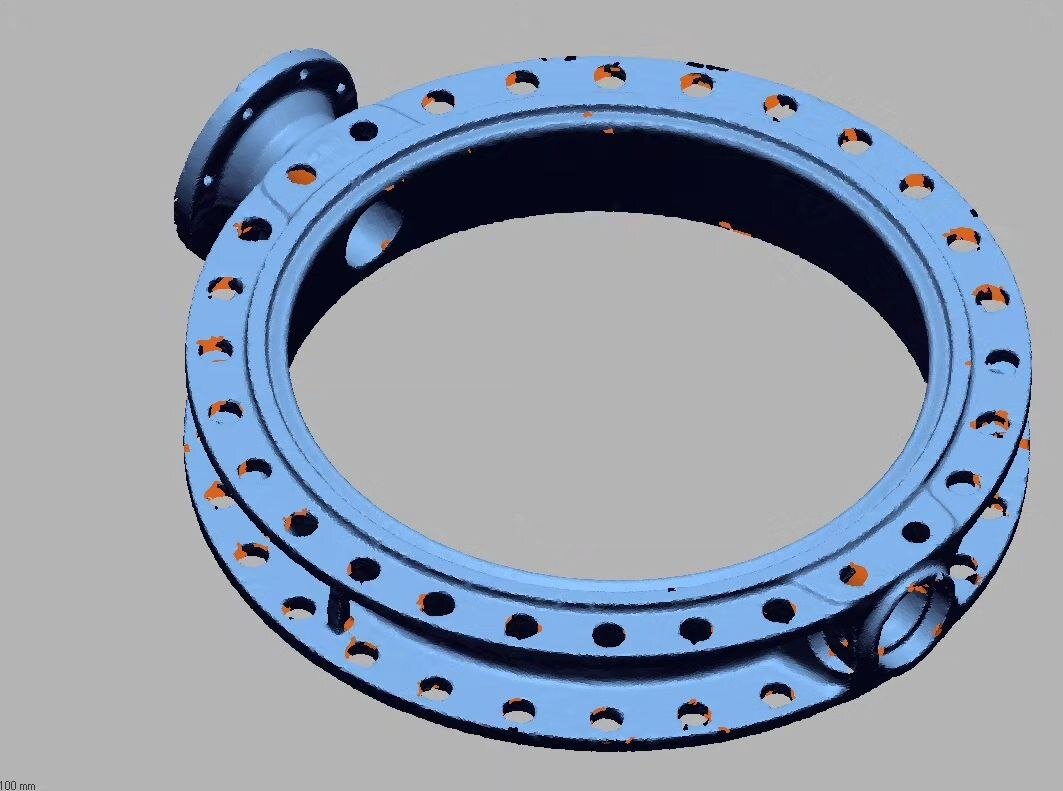 "Облако точек" - скан корпуса кислородного клапана диаметром 800 мм