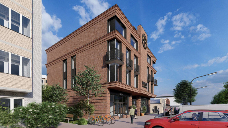     Измененный проект торгово-офисного центра на ул. Никитина, 61. "Тектоника"