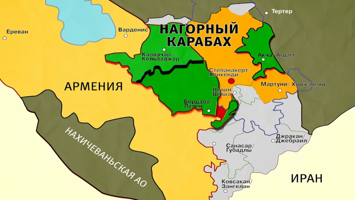 Карта армения азербайджан нагорный карабах