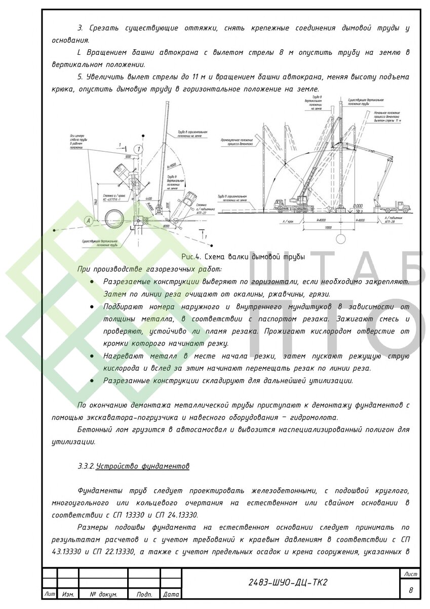 ТК на ремонт дымовой трубы. Пример работы. | ШТАБ ПТО | Разработка ППР, ИД,  смет в строительстве | Дзен