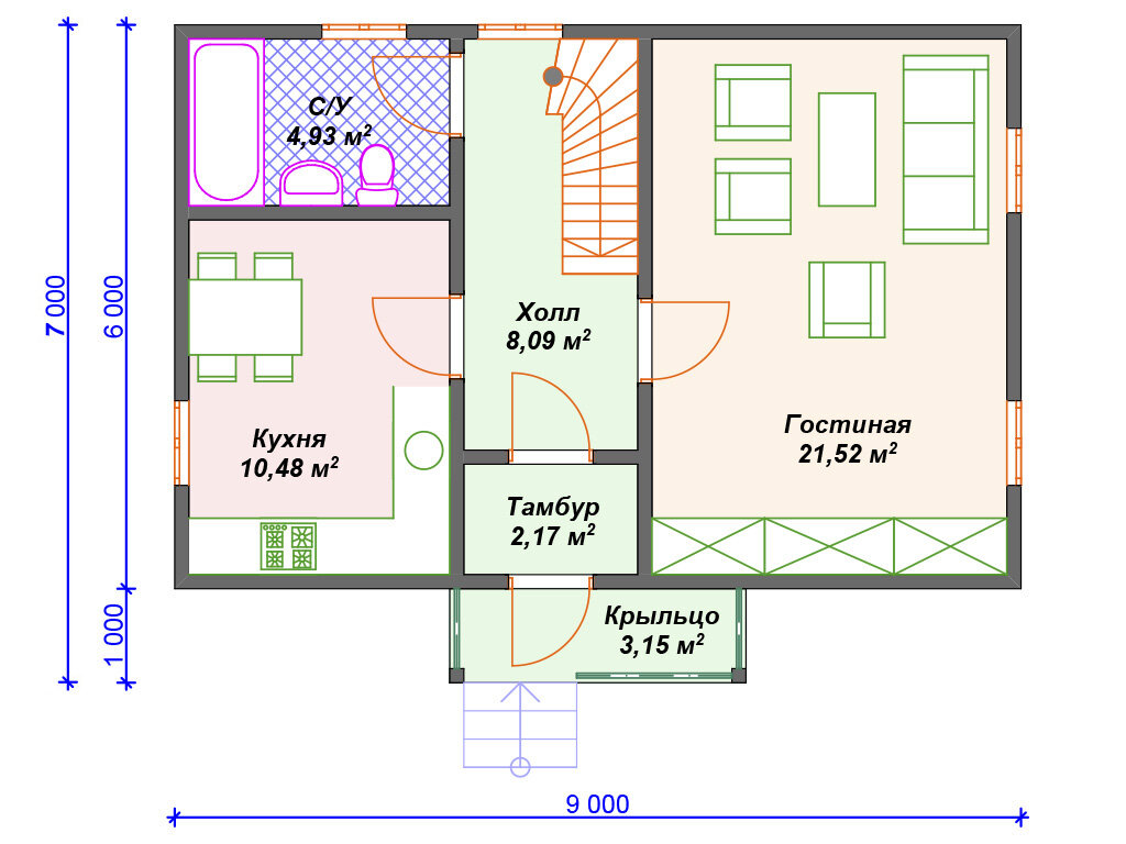 Бюджетный дом с 2 спальнями (80 м2). | Arplans.ru - проекты домов | Дзен