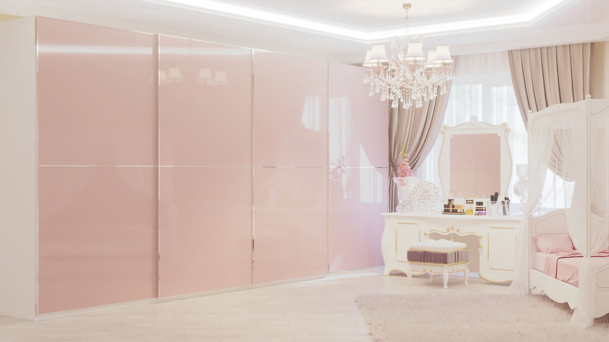 Шкаф-купе с 4 дверями в навесной системе