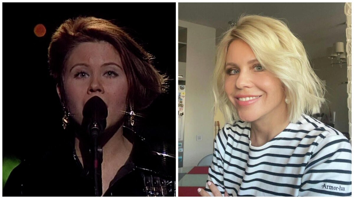    Анастасия Макаревич в 1997 году (слева) и в 2023 году (справа)© Фото : Кадр из видео выступления группы "Лицей / Социальные сети