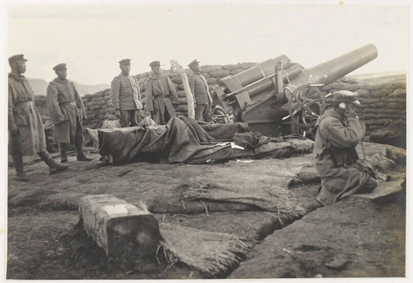Японская тяжелая батарея, Циндао, октябрь 1914 г.