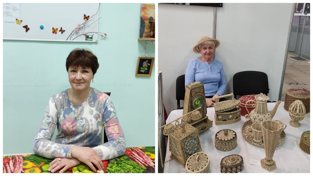 Ольга Валерьевна Дугарь, справа - работы ее учениц