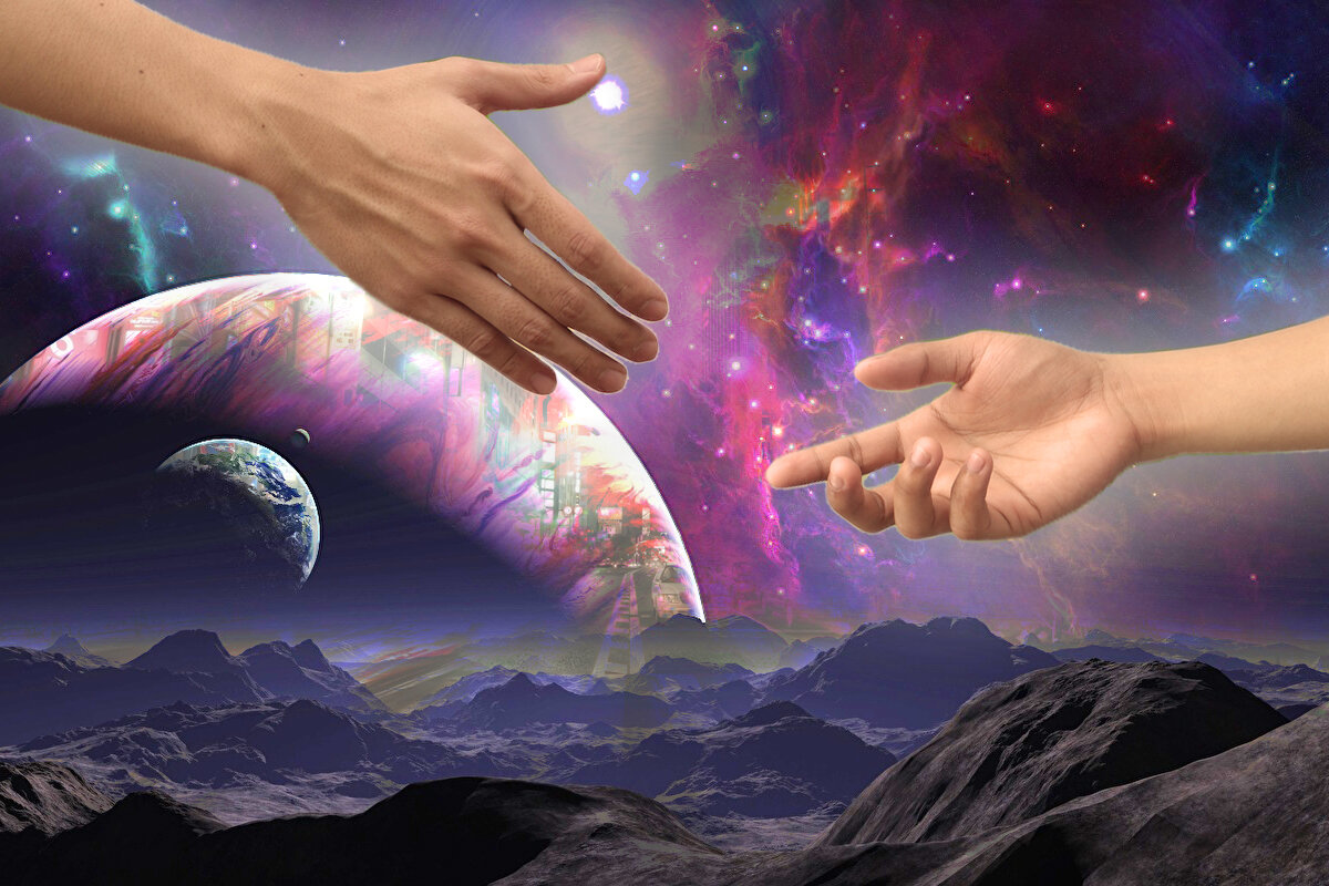 Дотянемся ли мы до друга в этой бесконечной Вселенной? Коллаж автора.