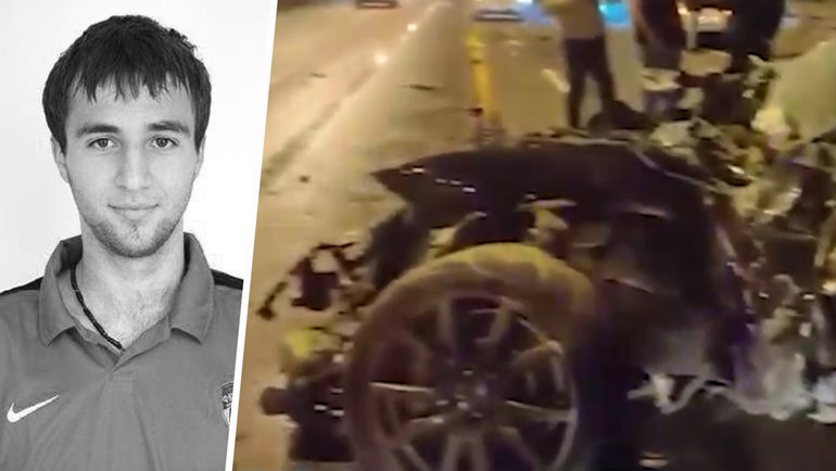    Место аварии Александра Каракина.Скриншот с видео Mash